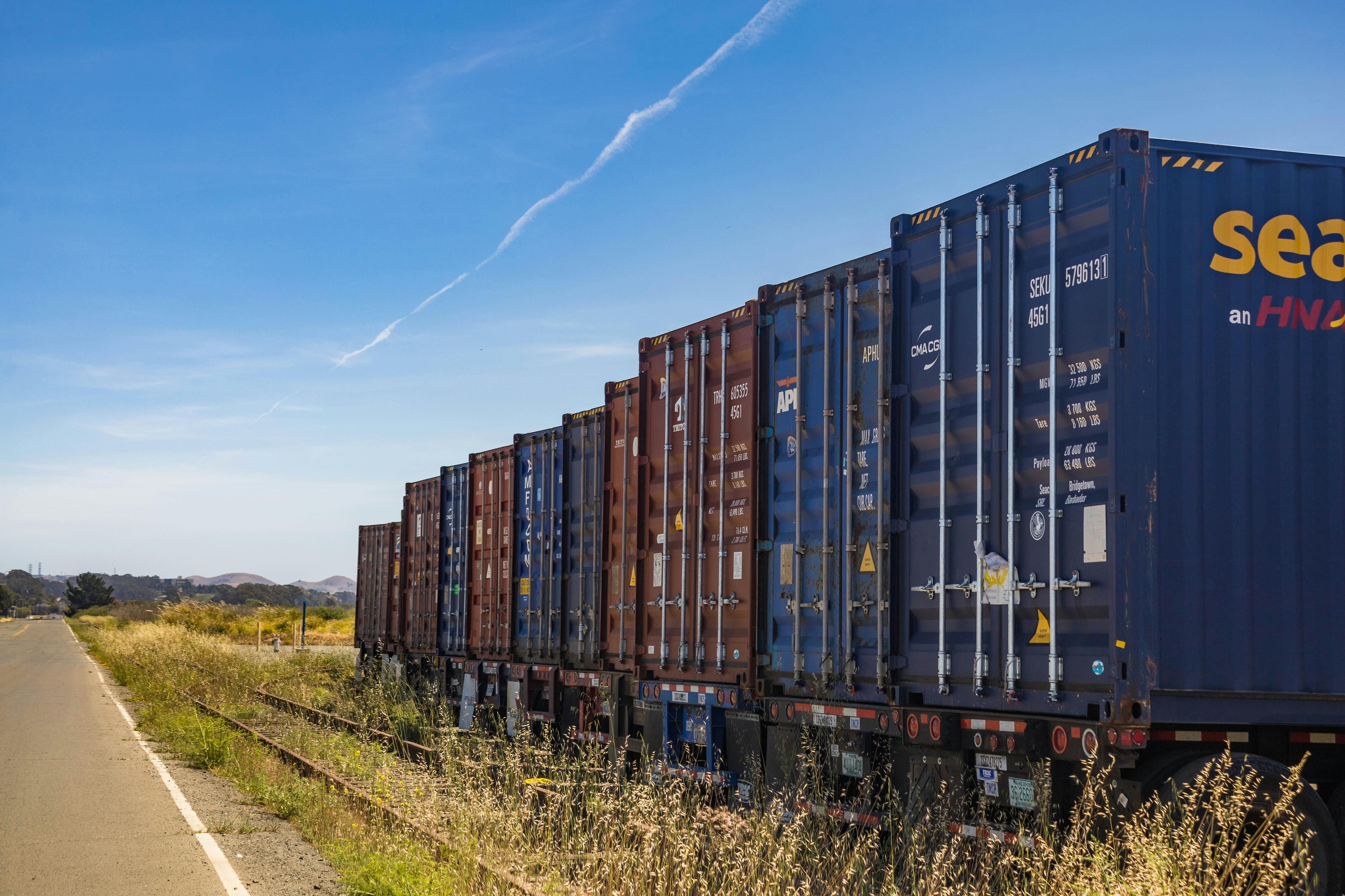 Commercial freight truck on highway